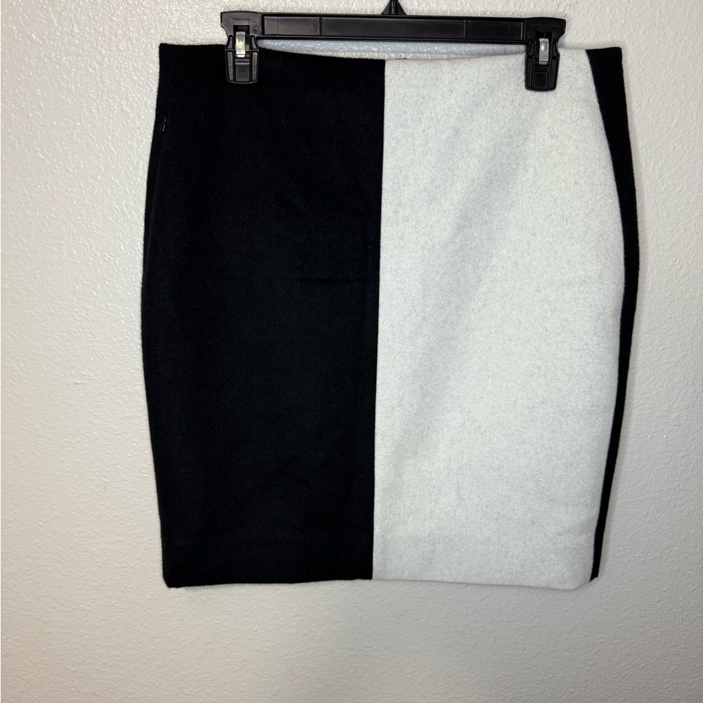 Akris two tone color block wool Black and White Women's Skirt